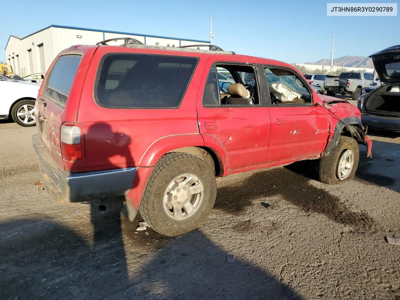 2000 Toyota 4Runner Sr5 VIN: JT3HN86R3Y0290789 Lot: 75862134