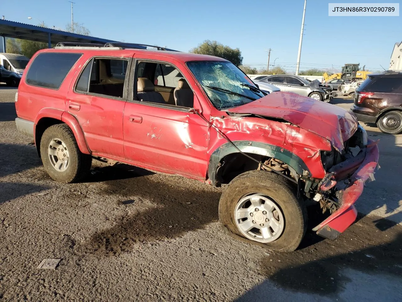 2000 Toyota 4Runner Sr5 VIN: JT3HN86R3Y0290789 Lot: 75862134