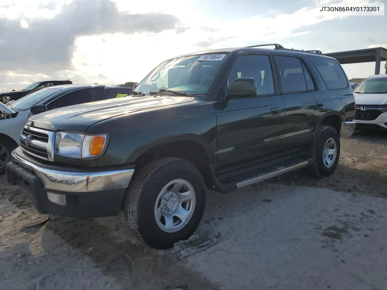 2000 Toyota 4Runner Sr5 VIN: JT3GN86R4Y0173301 Lot: 78078644