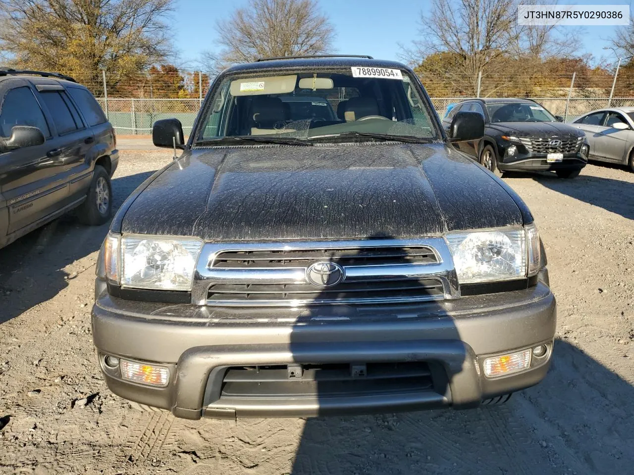 2000 Toyota 4Runner Limited VIN: JT3HN87R5Y0290386 Lot: 78899054