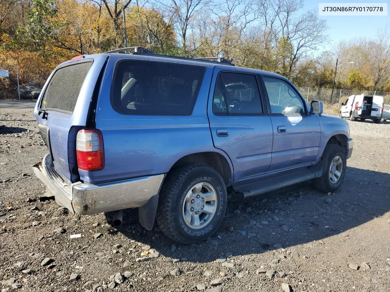 2000 Toyota 4Runner Sr5 VIN: JT3GN86R7Y0170778 Lot: 79709154