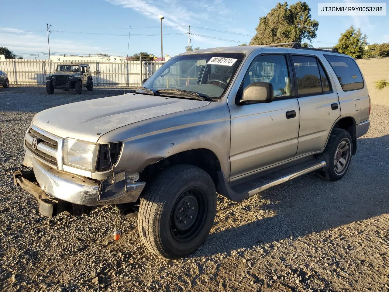 2000 Toyota 4Runner VIN: JT3GM84R9Y0053788 Lot: 80592174