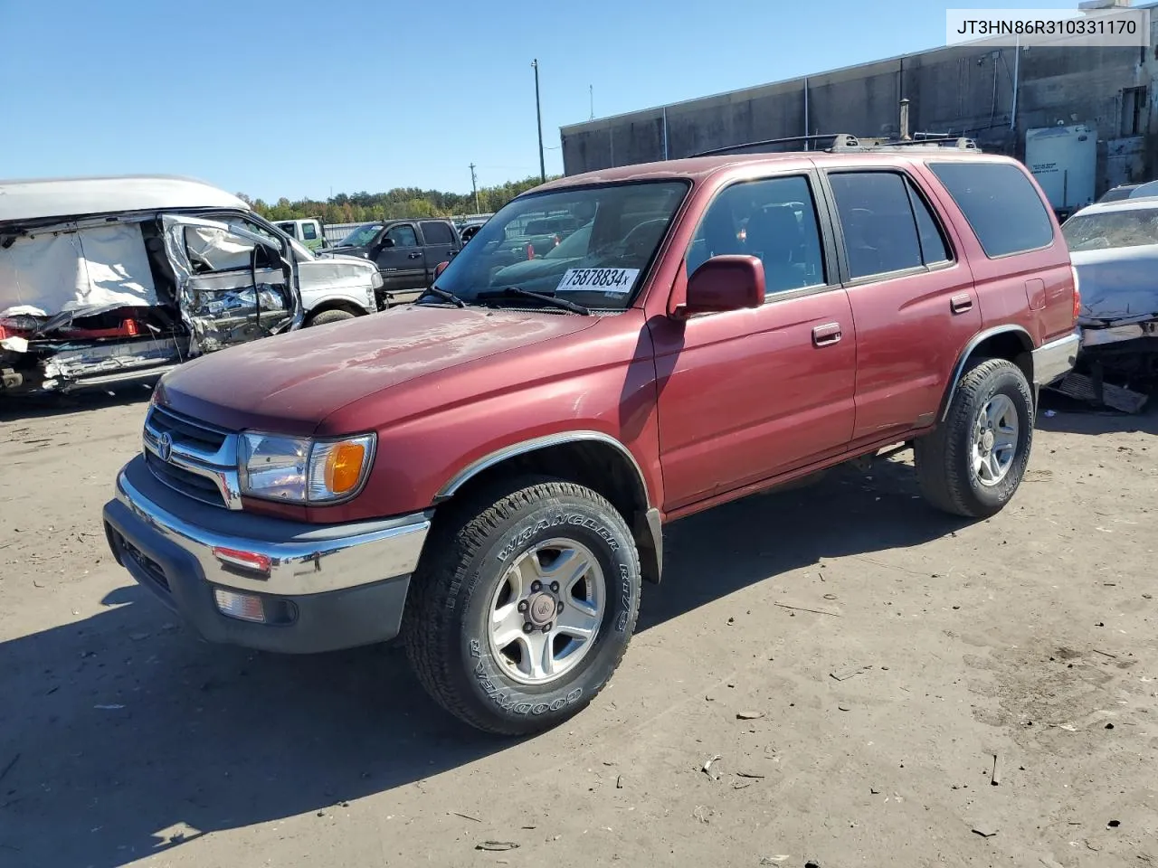 2001 Toyota 4Runner Sr5 VIN: JT3HN86R310331170 Lot: 75878834