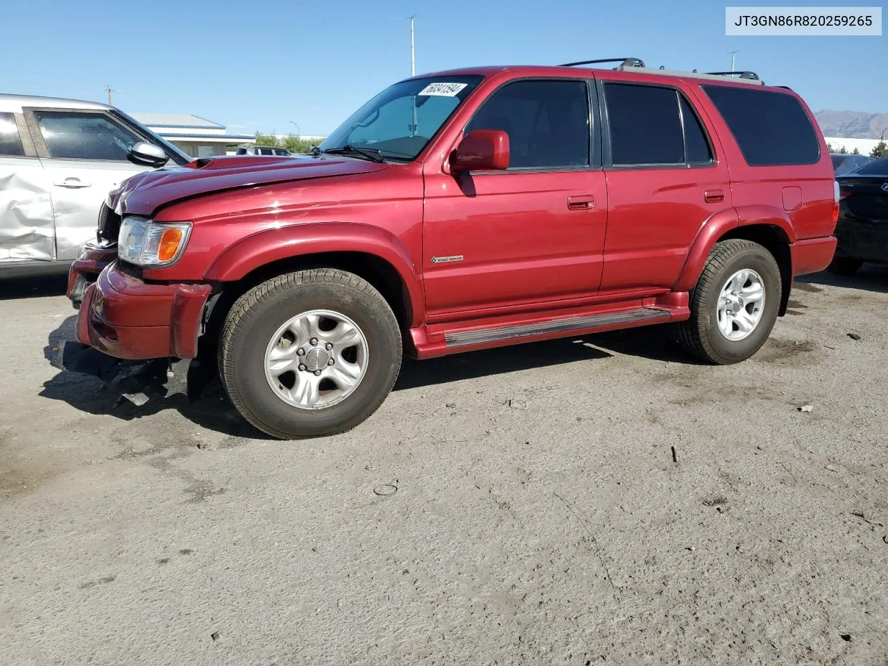 2002 Toyota 4Runner Sr5 VIN: JT3GN86R820259265 Lot: 60341594