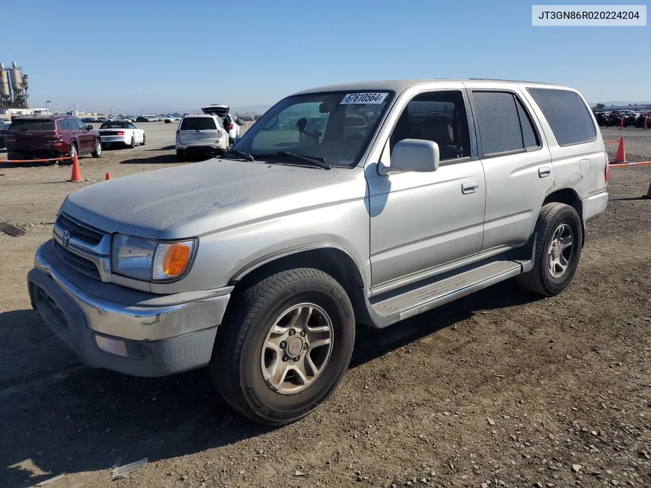 2002 Toyota 4Runner Sr5 VIN: JT3GN86R020224204 Lot: 67610564