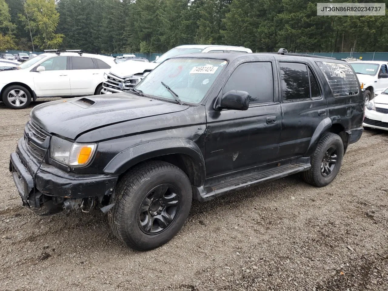 2002 Toyota 4Runner Sr5 VIN: JT3GN86R820234737 Lot: 74697424