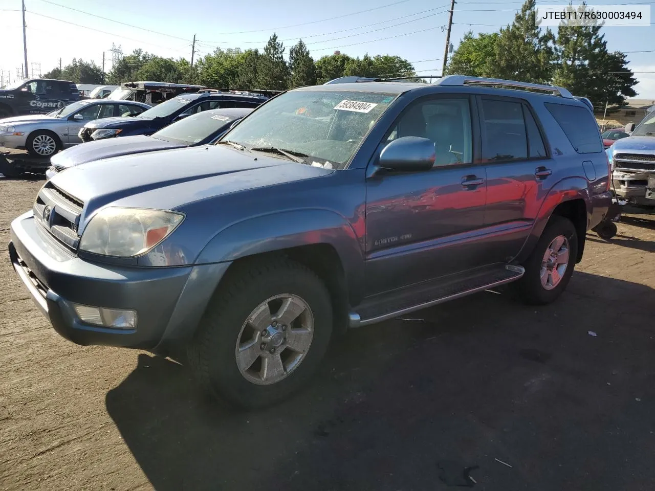 2003 Toyota 4Runner Limited VIN: JTEBT17R630003494 Lot: 59384904