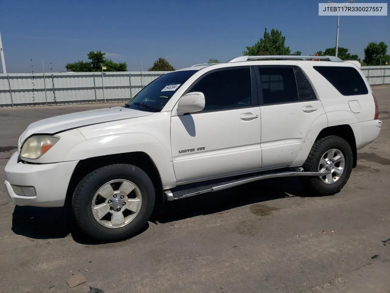 2003 Toyota 4Runner Limited VIN: JTEBT17R330027557 Lot: 59462684