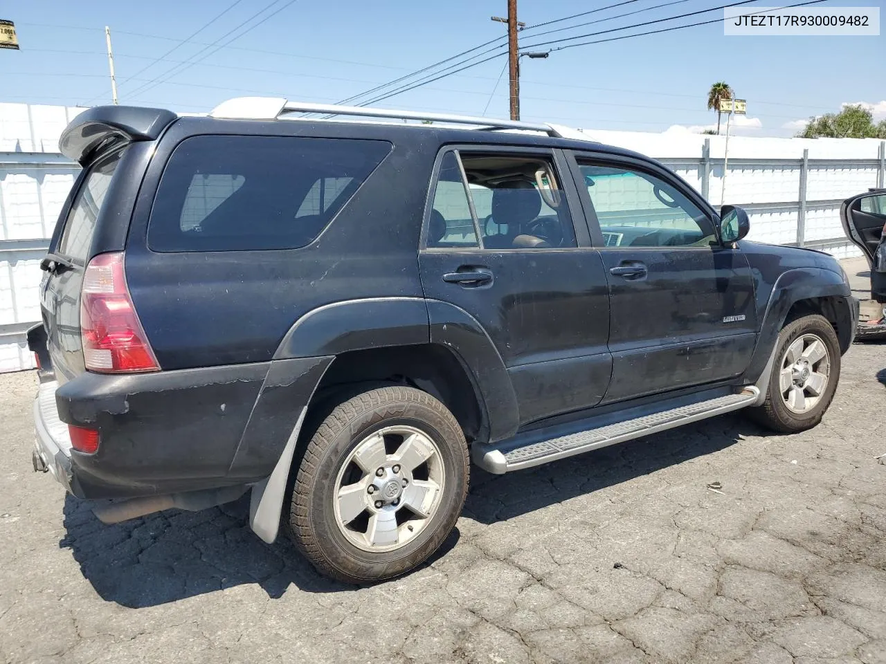 2003 Toyota 4Runner Limited VIN: JTEZT17R930009482 Lot: 70022814