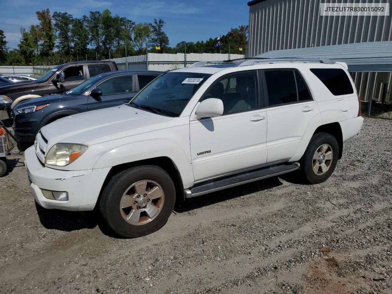 2003 Toyota 4Runner Limited VIN: JTEZU17R830015092 Lot: 70033074