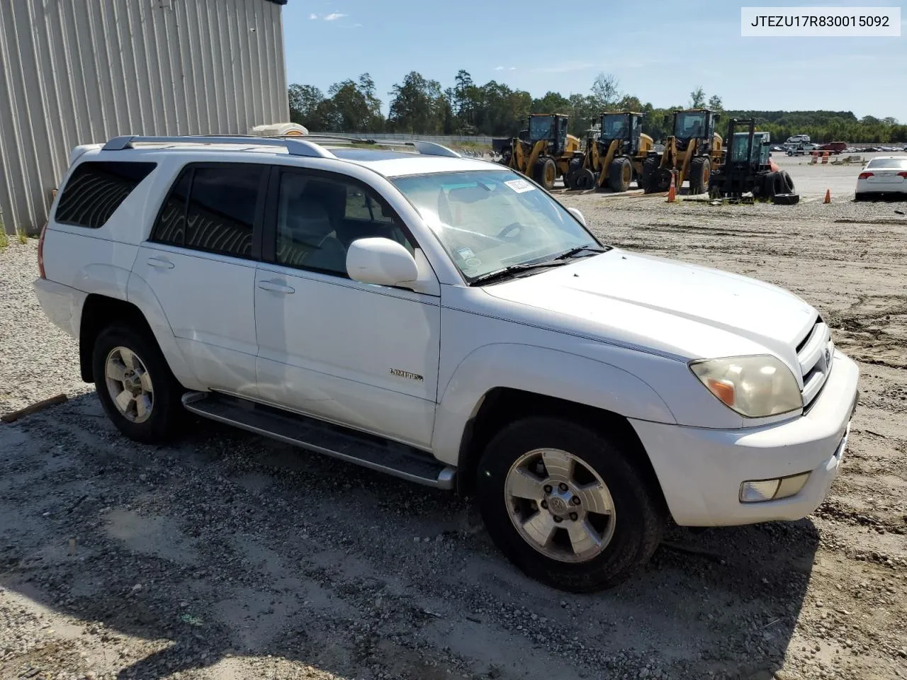 2003 Toyota 4Runner Limited VIN: JTEZU17R830015092 Lot: 70033074