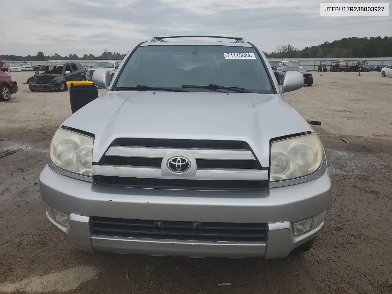 2003 Toyota 4Runner Limited VIN: JTEBU17R238003927 Lot: 71115604