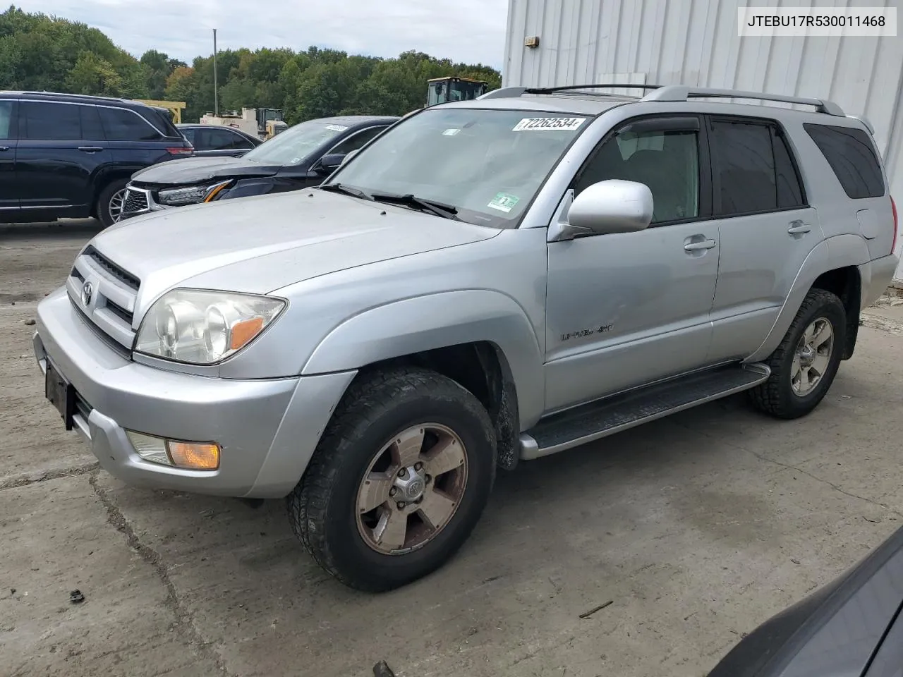 2003 Toyota 4Runner Limited VIN: JTEBU17R530011468 Lot: 72262534