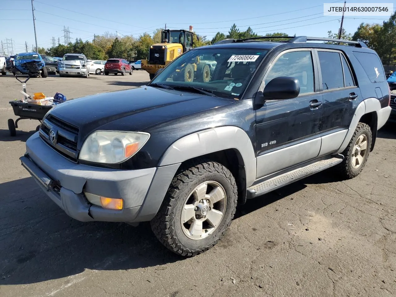 2003 Toyota 4Runner Sr5 VIN: JTEBU14R630007546 Lot: 72460884