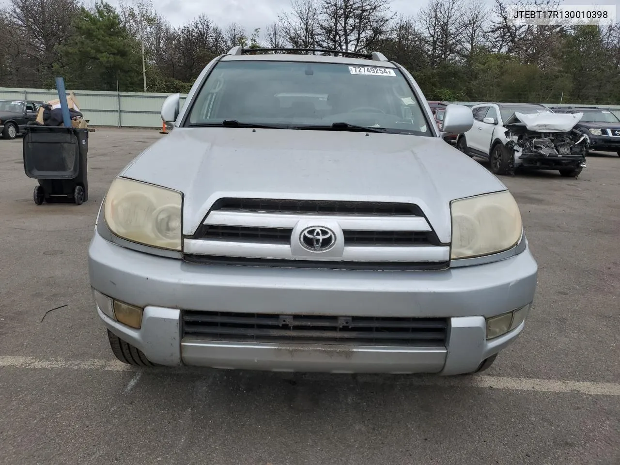 2003 Toyota 4Runner Limited VIN: JTEBT17R130010398 Lot: 72749254