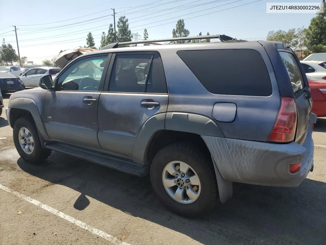 2003 Toyota 4Runner Sr5 VIN: JTEZU14R830002296 Lot: 72856464