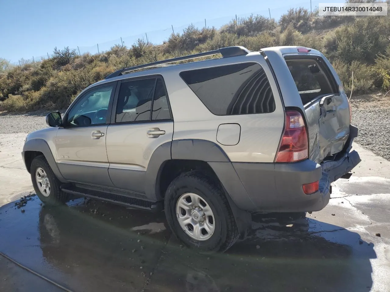 2003 Toyota 4Runner Sr5 VIN: JTEBU14R330014048 Lot: 73139234