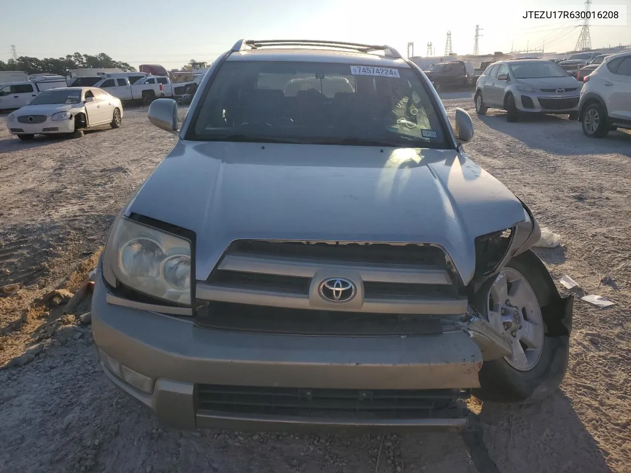 2003 Toyota 4Runner Limited VIN: JTEZU17R630016208 Lot: 74574224