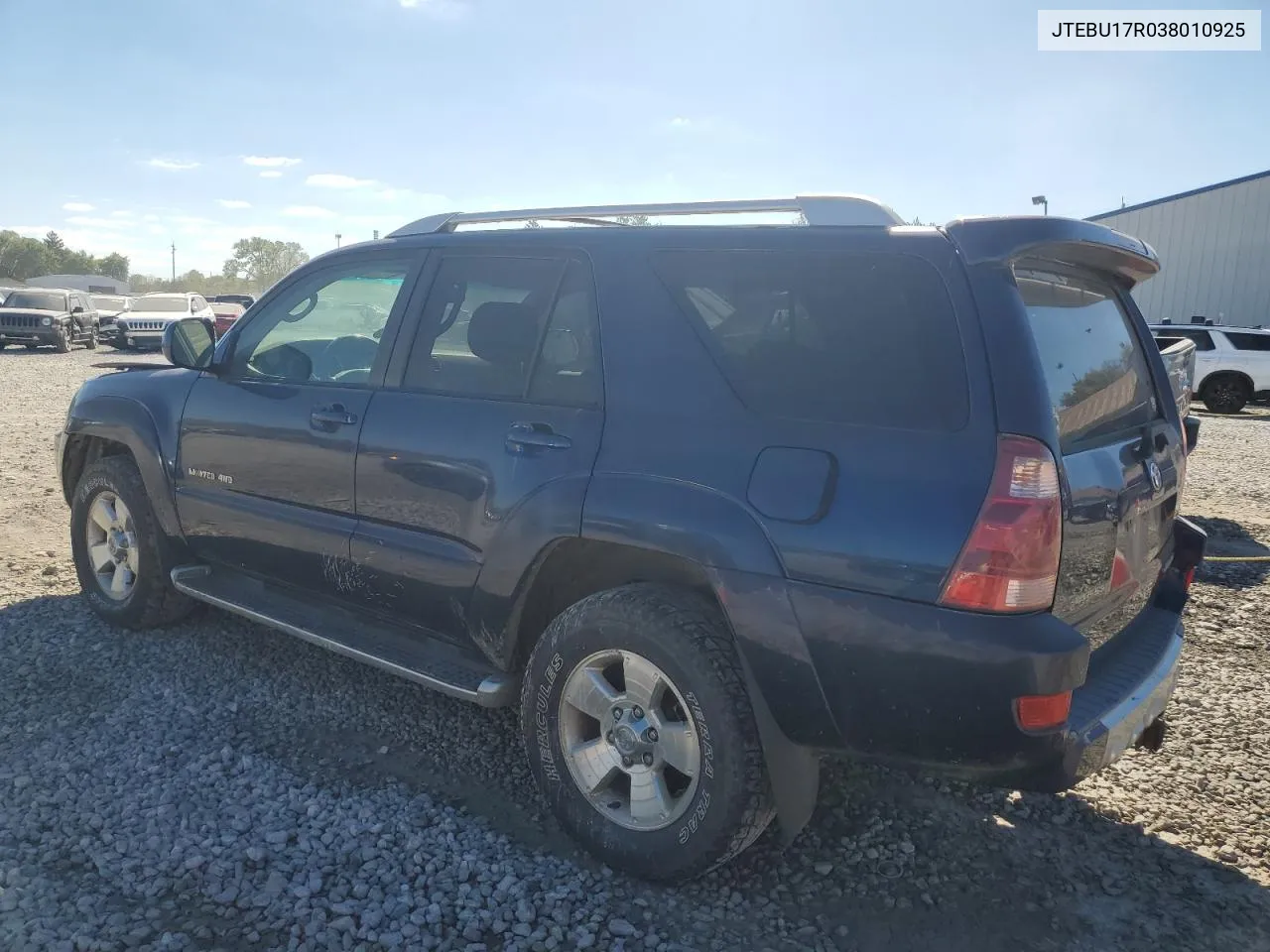 2003 Toyota 4Runner Limited VIN: JTEBU17R038010925 Lot: 74671604