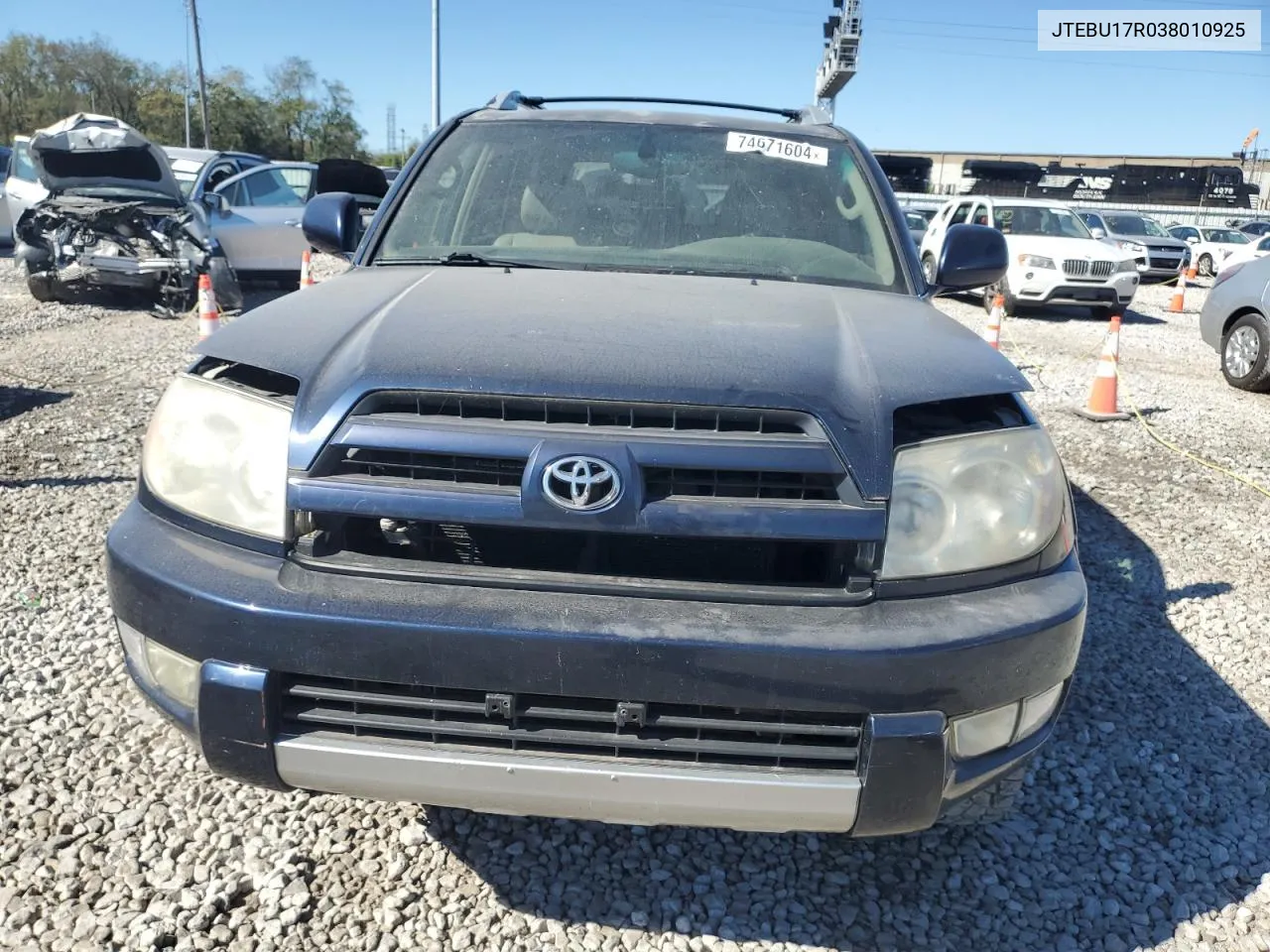 2003 Toyota 4Runner Limited VIN: JTEBU17R038010925 Lot: 74671604