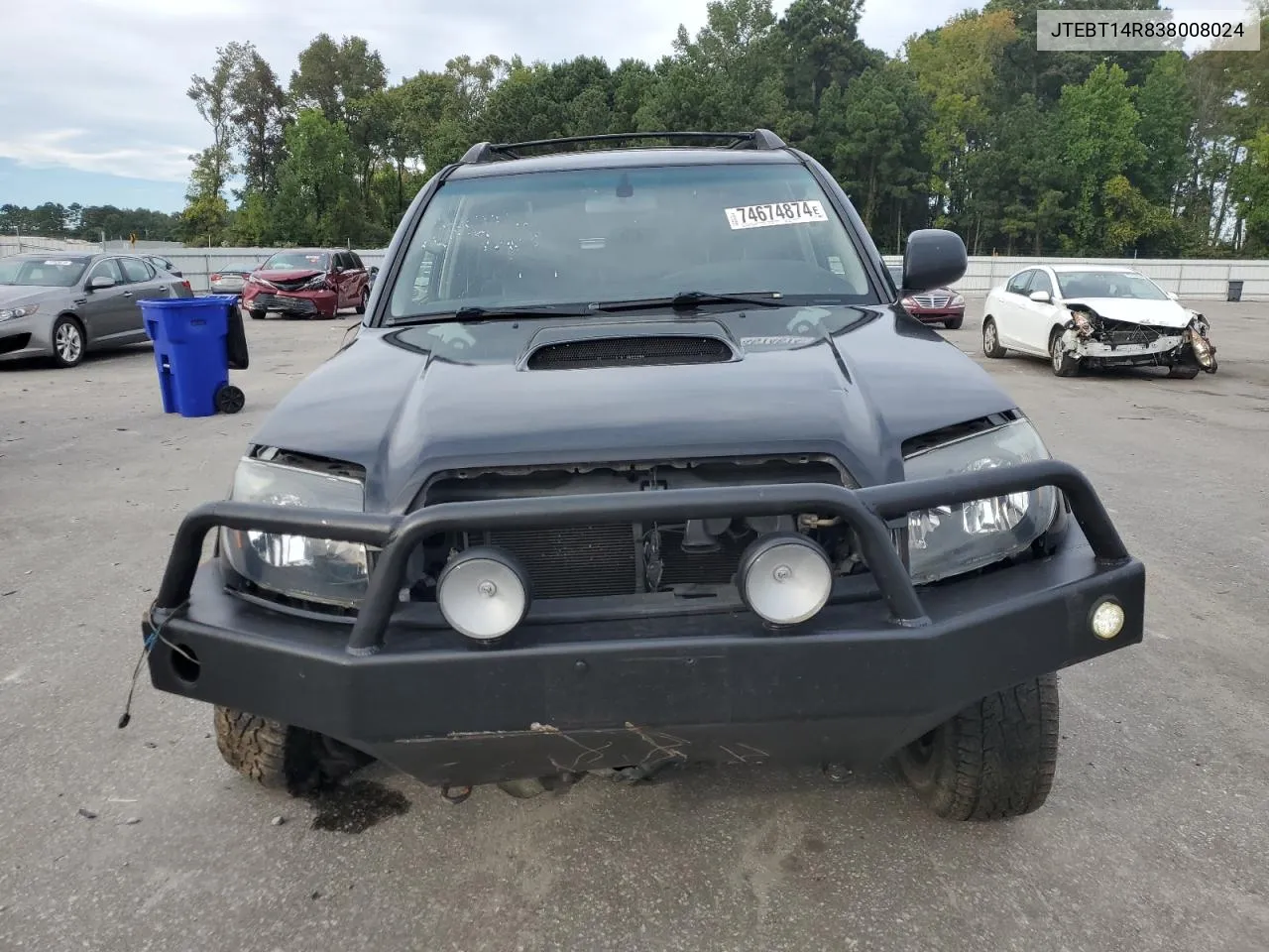 2003 Toyota 4Runner Sr5 VIN: JTEBT14R838008024 Lot: 74674874