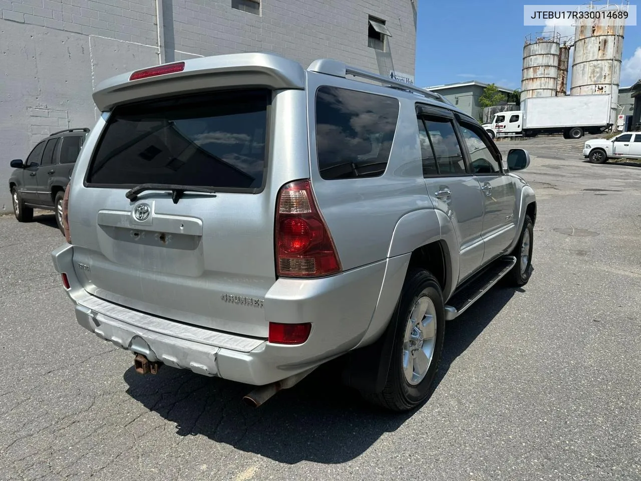 2003 Toyota 4Runner Limited VIN: JTEBU17R330014689 Lot: 75741714