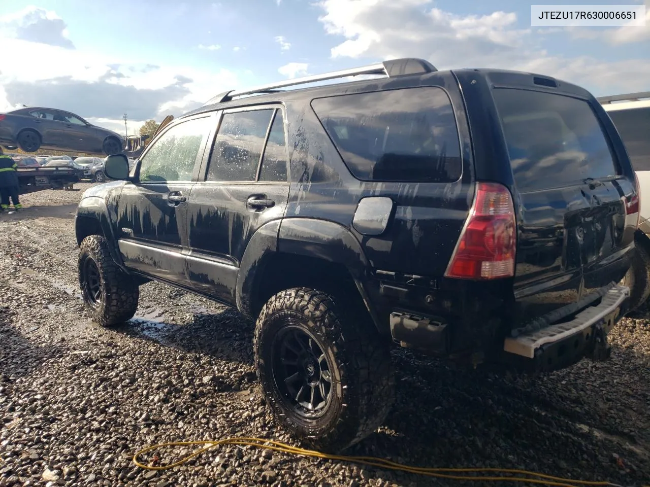 2003 Toyota 4Runner Limited VIN: JTEZU17R630006651 Lot: 78591194