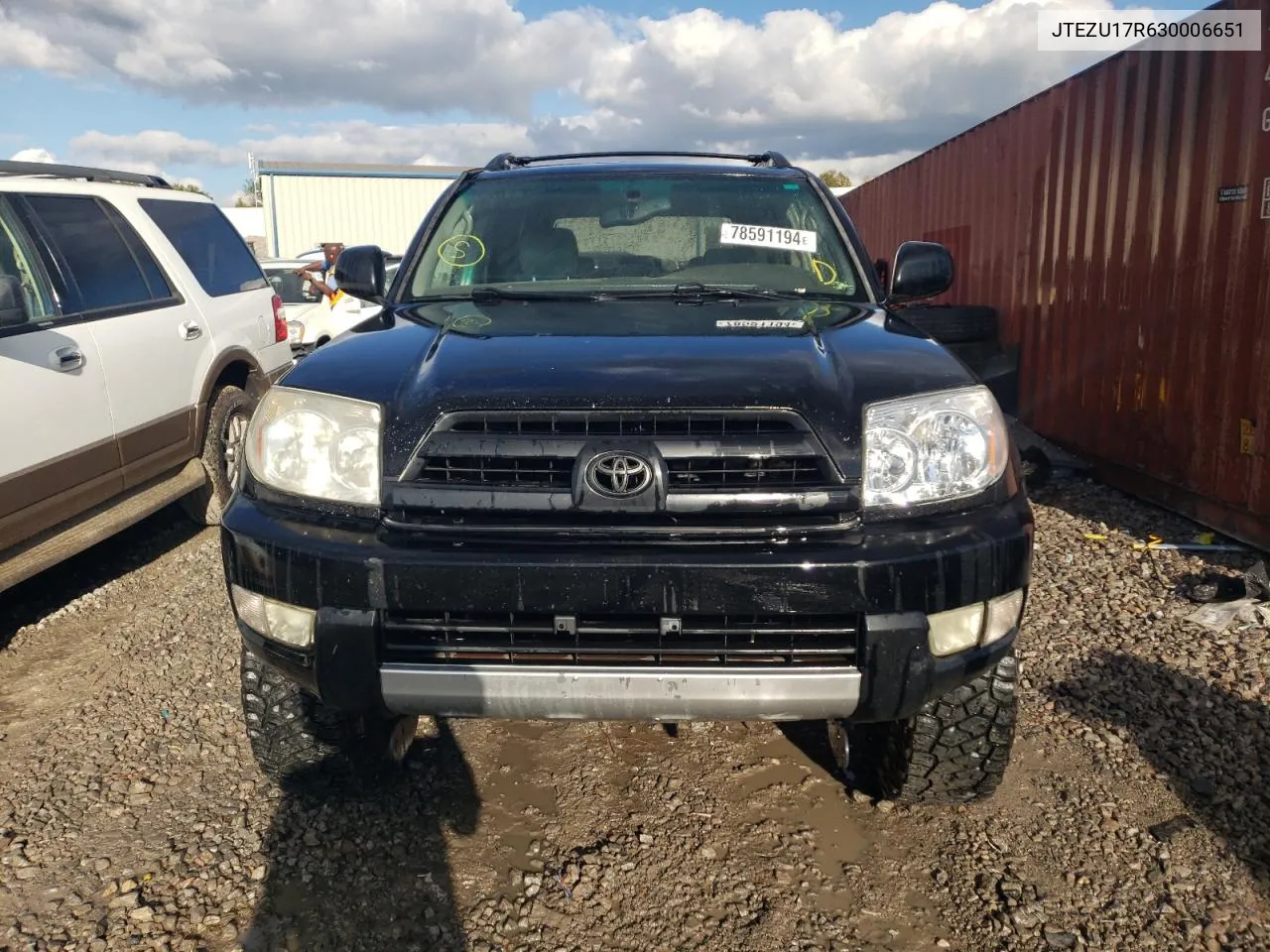 2003 Toyota 4Runner Limited VIN: JTEZU17R630006651 Lot: 78591194