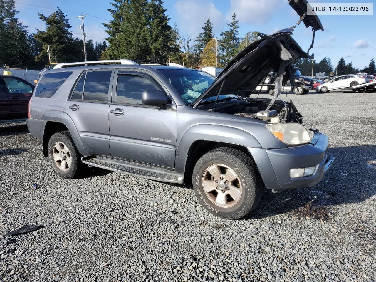 2003 Toyota 4Runner Limited VIN: JTEBT17R130023796 Lot: 79118314