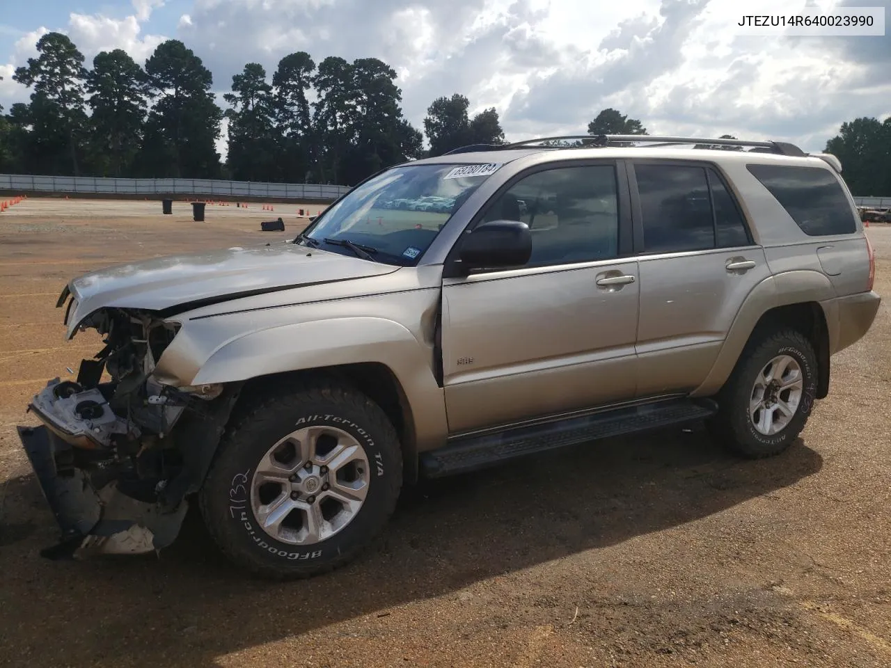 2004 Toyota 4Runner Sr5 VIN: JTEZU14R640023990 Lot: 69280184