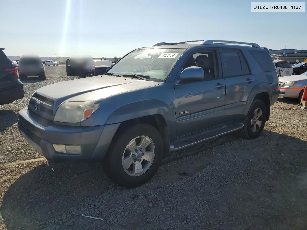 2004 Toyota 4Runner Limited VIN: JTEZU17R648014137 Lot: 71232754