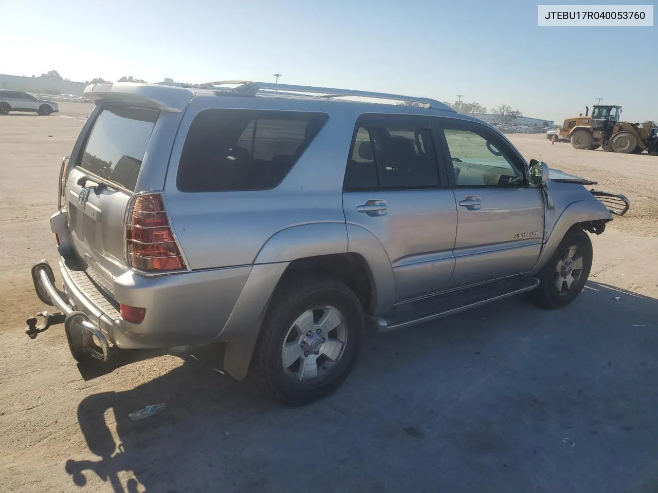 2004 Toyota 4Runner Limited VIN: JTEBU17R040053760 Lot: 72980074