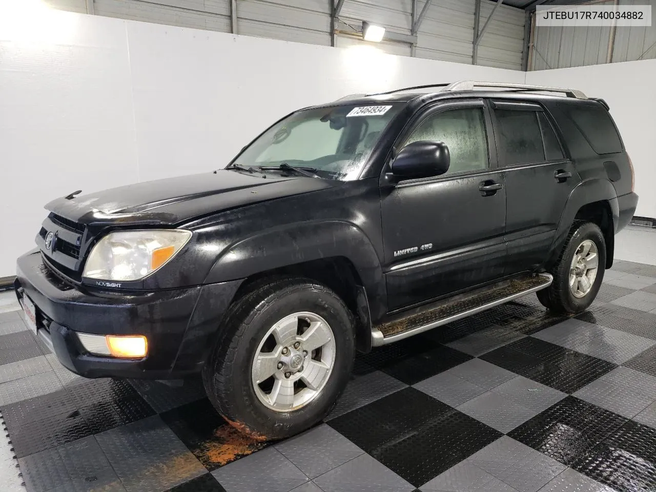 2004 Toyota 4Runner Limited VIN: JTEBU17R740034882 Lot: 73464934