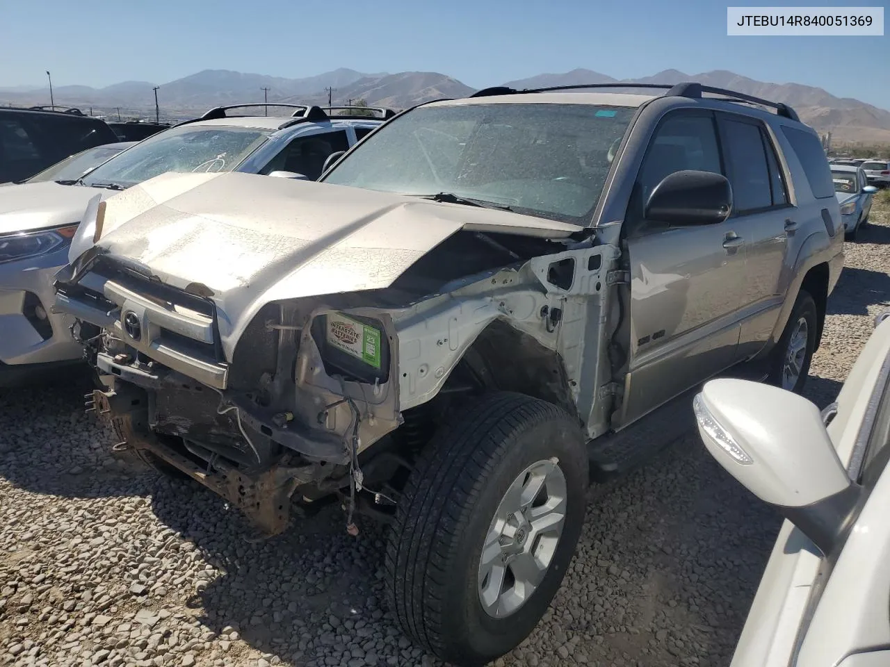 2004 Toyota 4Runner Sr5 VIN: JTEBU14R840051369 Lot: 73893874