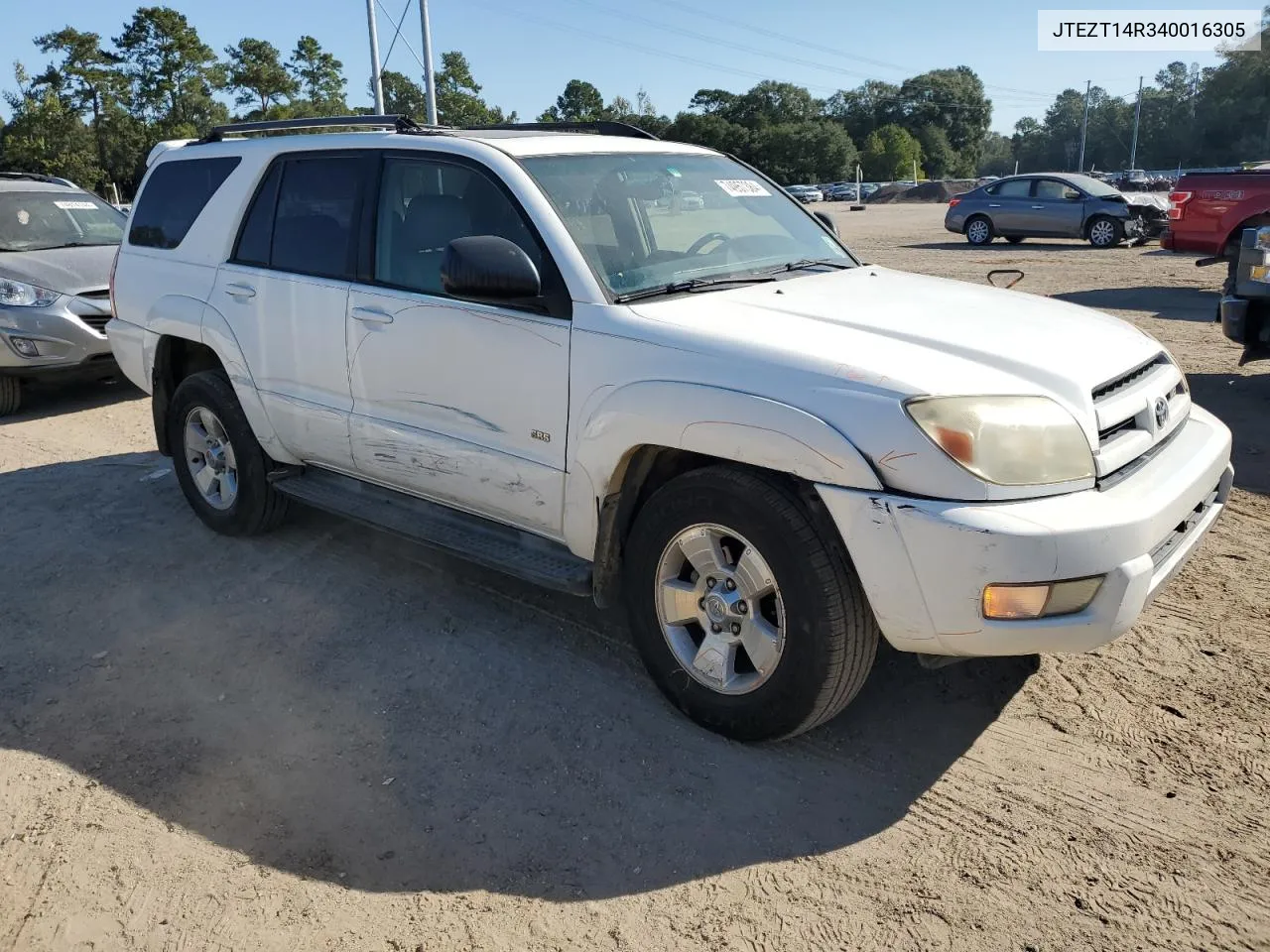 2004 Toyota 4Runner Sr5 VIN: JTEZT14R340016305 Lot: 74957384