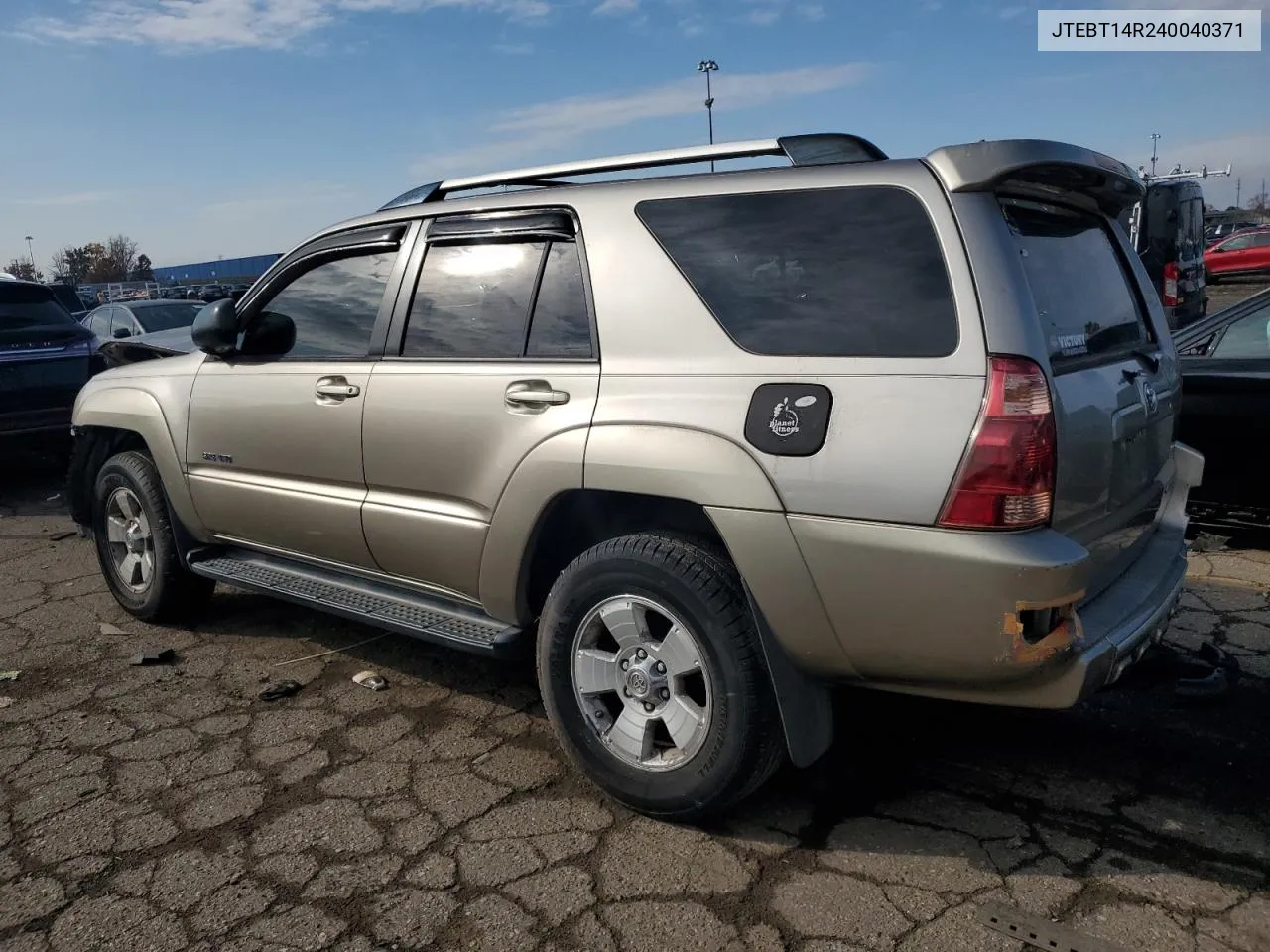 2004 Toyota 4Runner Sr5 VIN: JTEBT14R240040371 Lot: 75010574