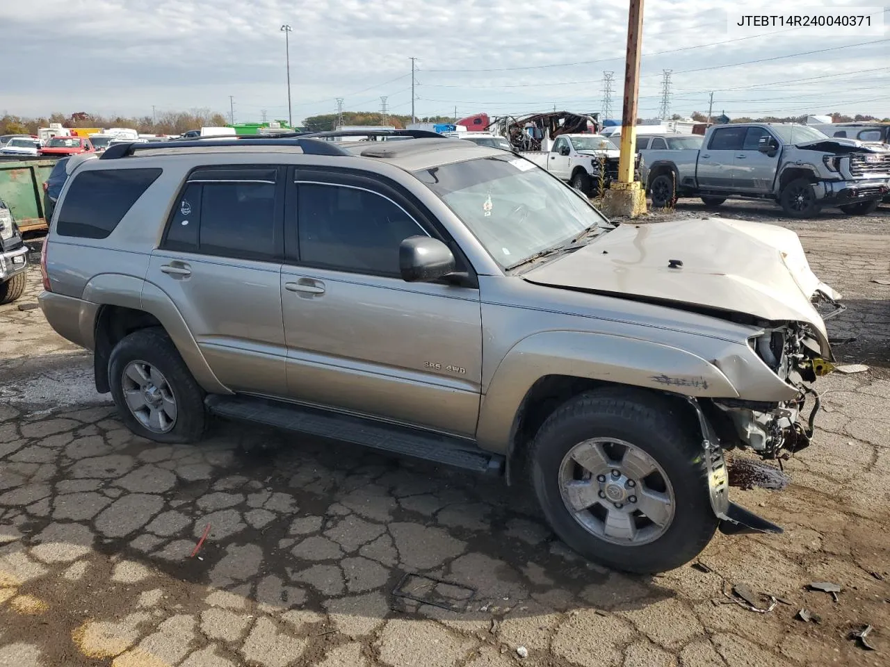 2004 Toyota 4Runner Sr5 VIN: JTEBT14R240040371 Lot: 75010574