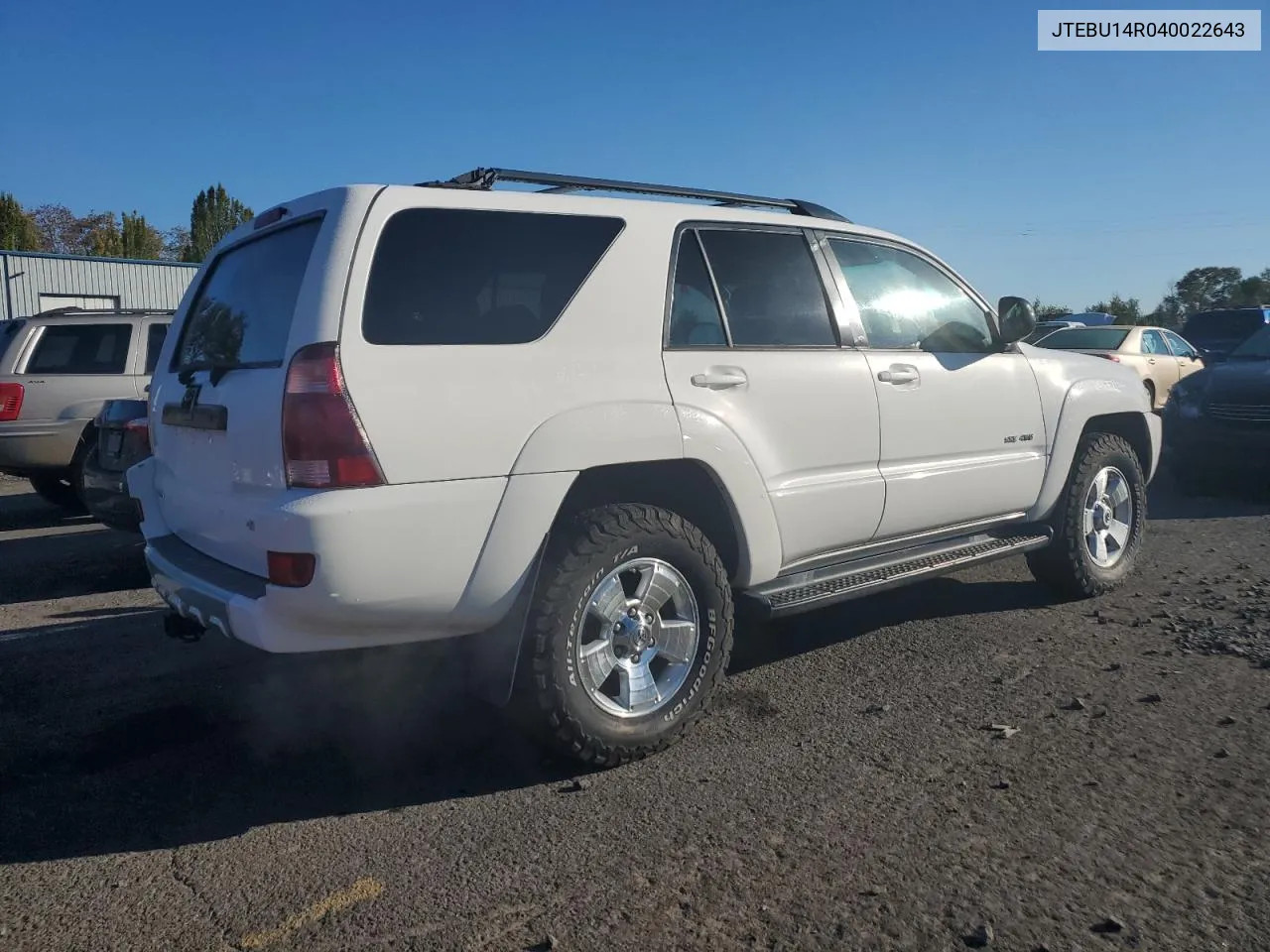 2004 Toyota 4Runner Sr5 VIN: JTEBU14R040022643 Lot: 75052554