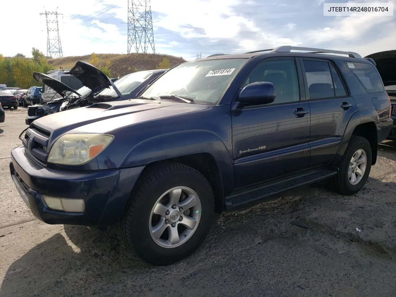 2004 Toyota 4Runner Sr5 VIN: JTEBT14R248016704 Lot: 75691814