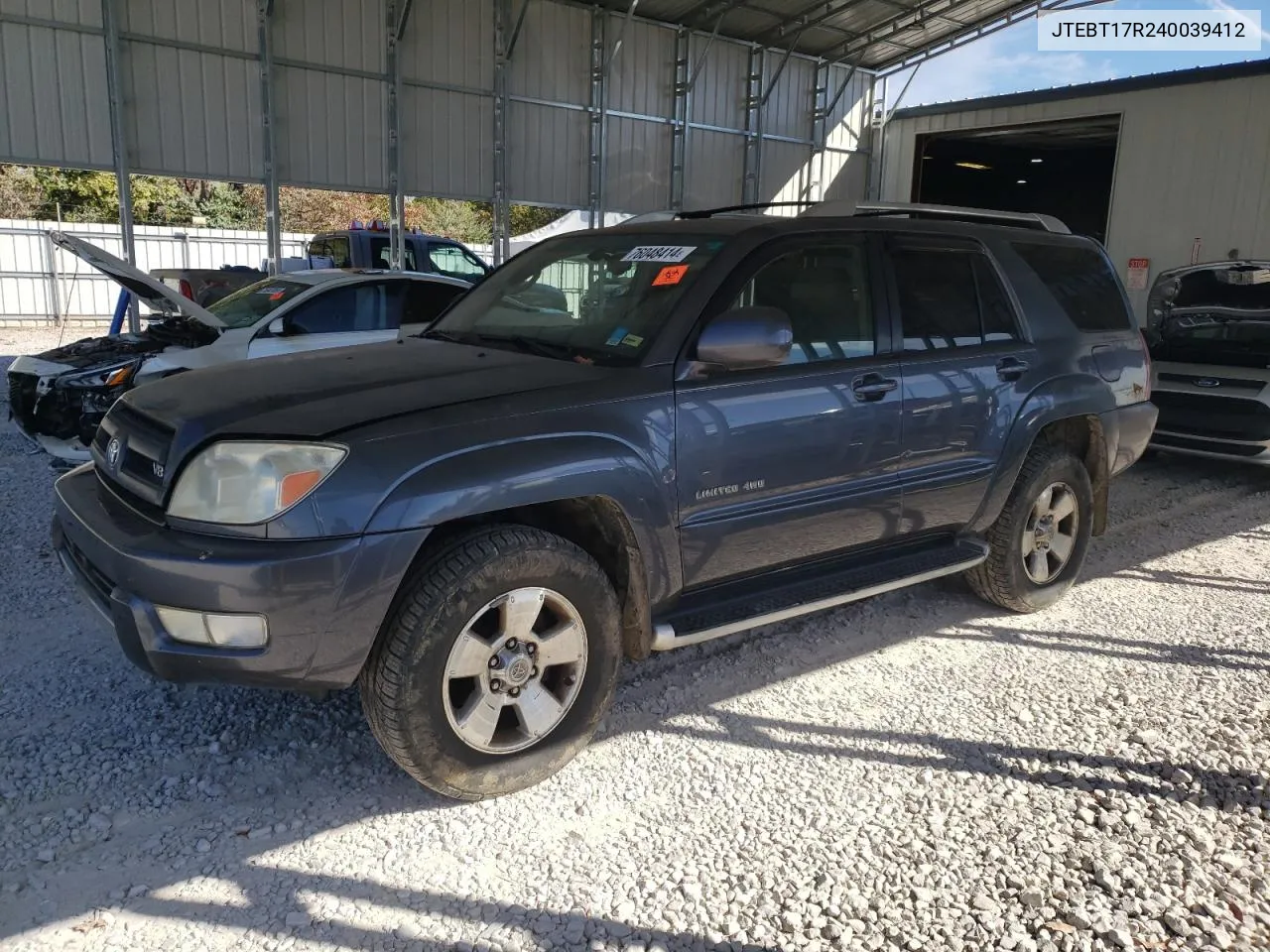 2004 Toyota 4Runner Limited VIN: JTEBT17R240039412 Lot: 76048414