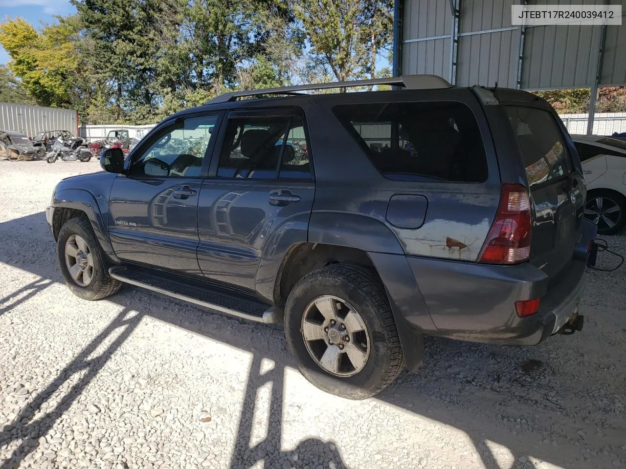 2004 Toyota 4Runner Limited VIN: JTEBT17R240039412 Lot: 76048414