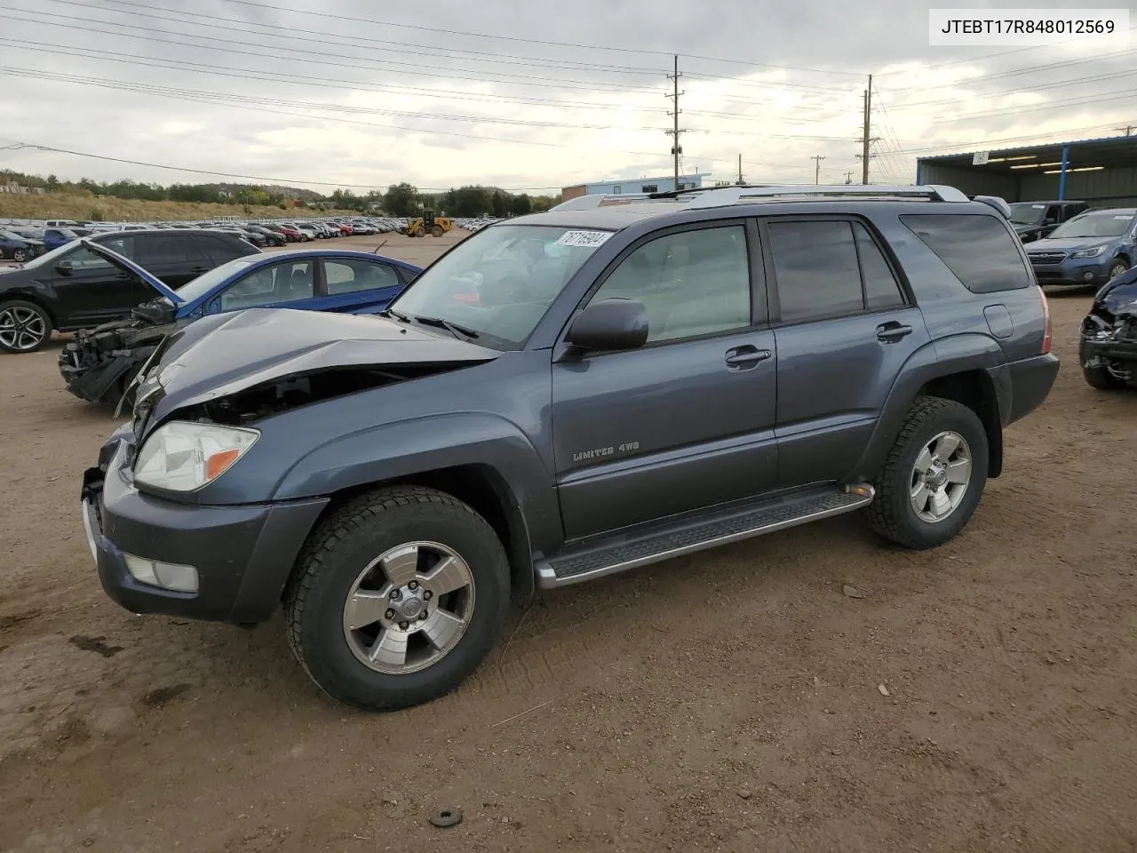 2004 Toyota 4Runner Limited VIN: JTEBT17R848012569 Lot: 76716904