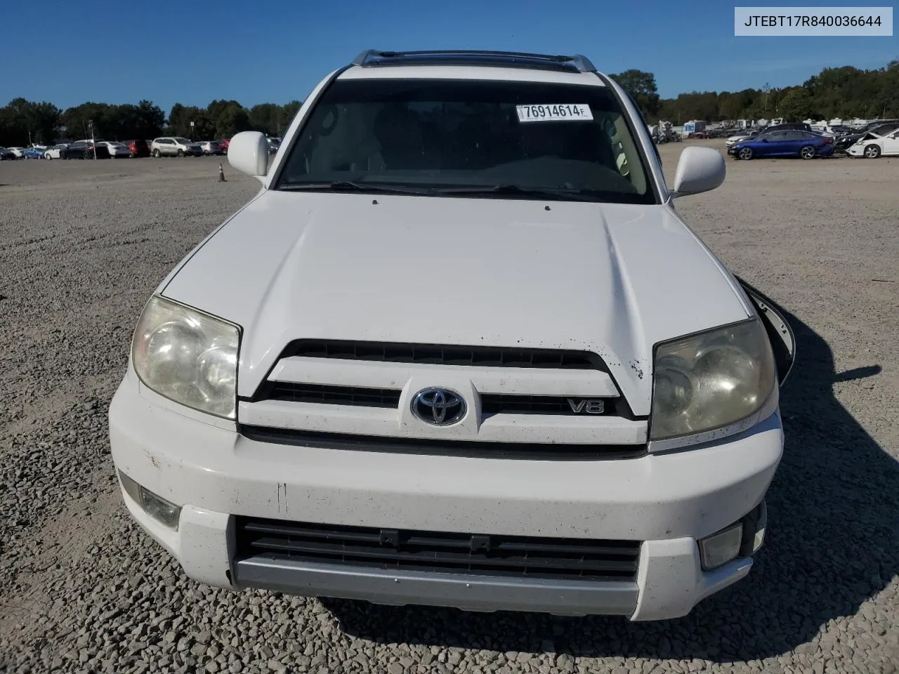 2004 Toyota 4Runner Limited VIN: JTEBT17R840036644 Lot: 76914614