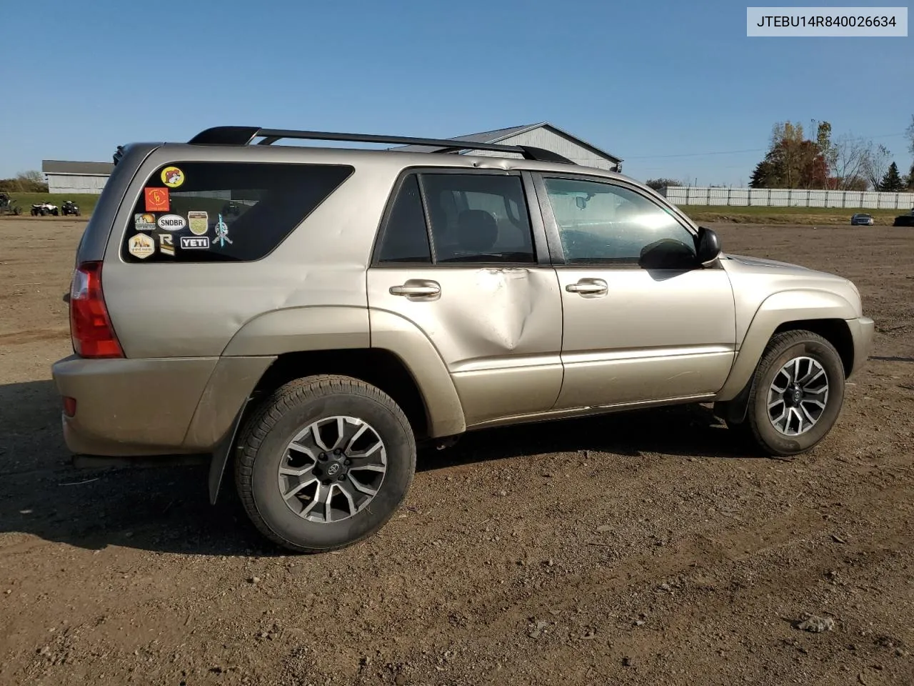 2004 Toyota 4Runner Sr5 VIN: JTEBU14R840026634 Lot: 76997064