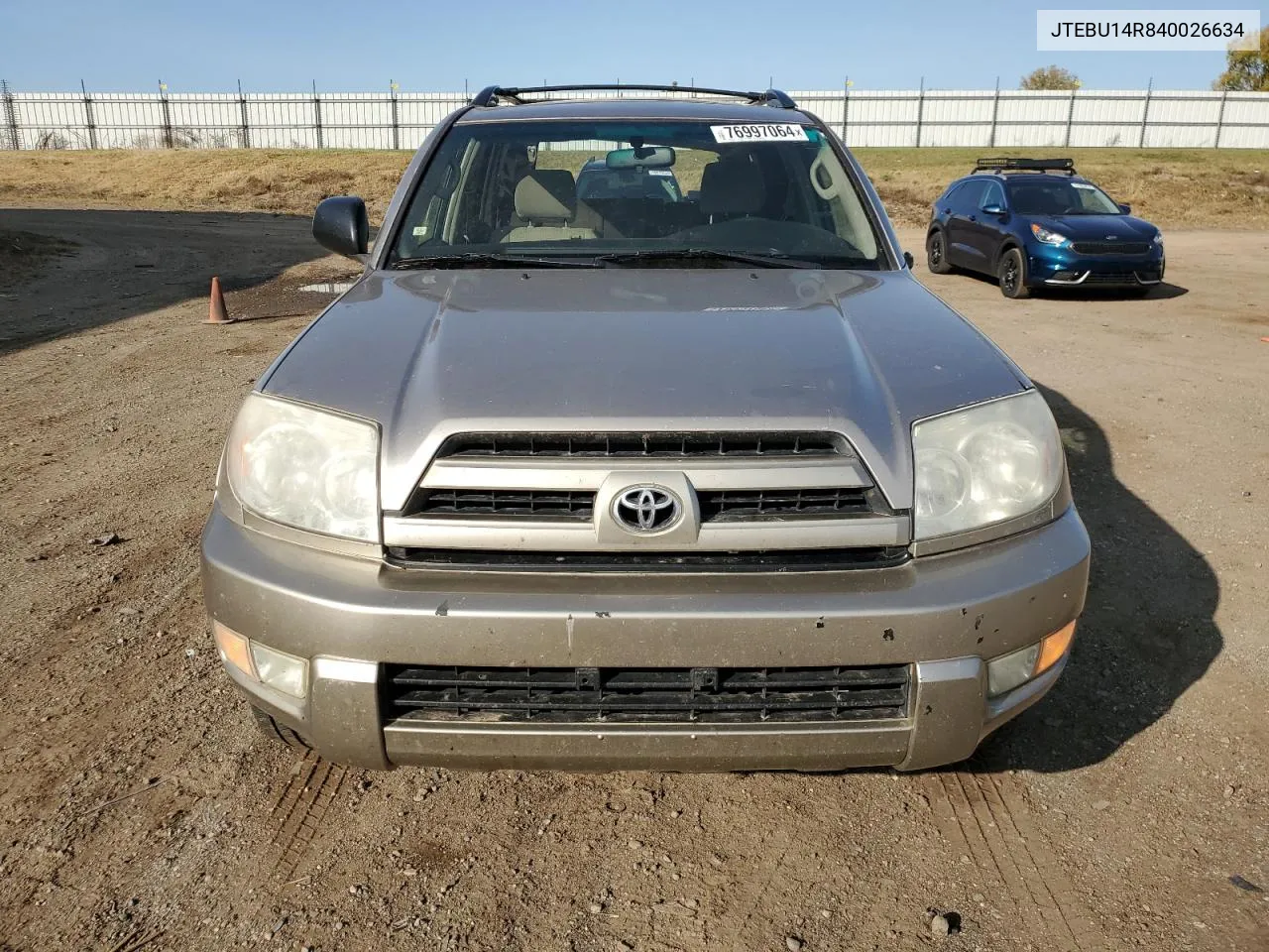 2004 Toyota 4Runner Sr5 VIN: JTEBU14R840026634 Lot: 76997064