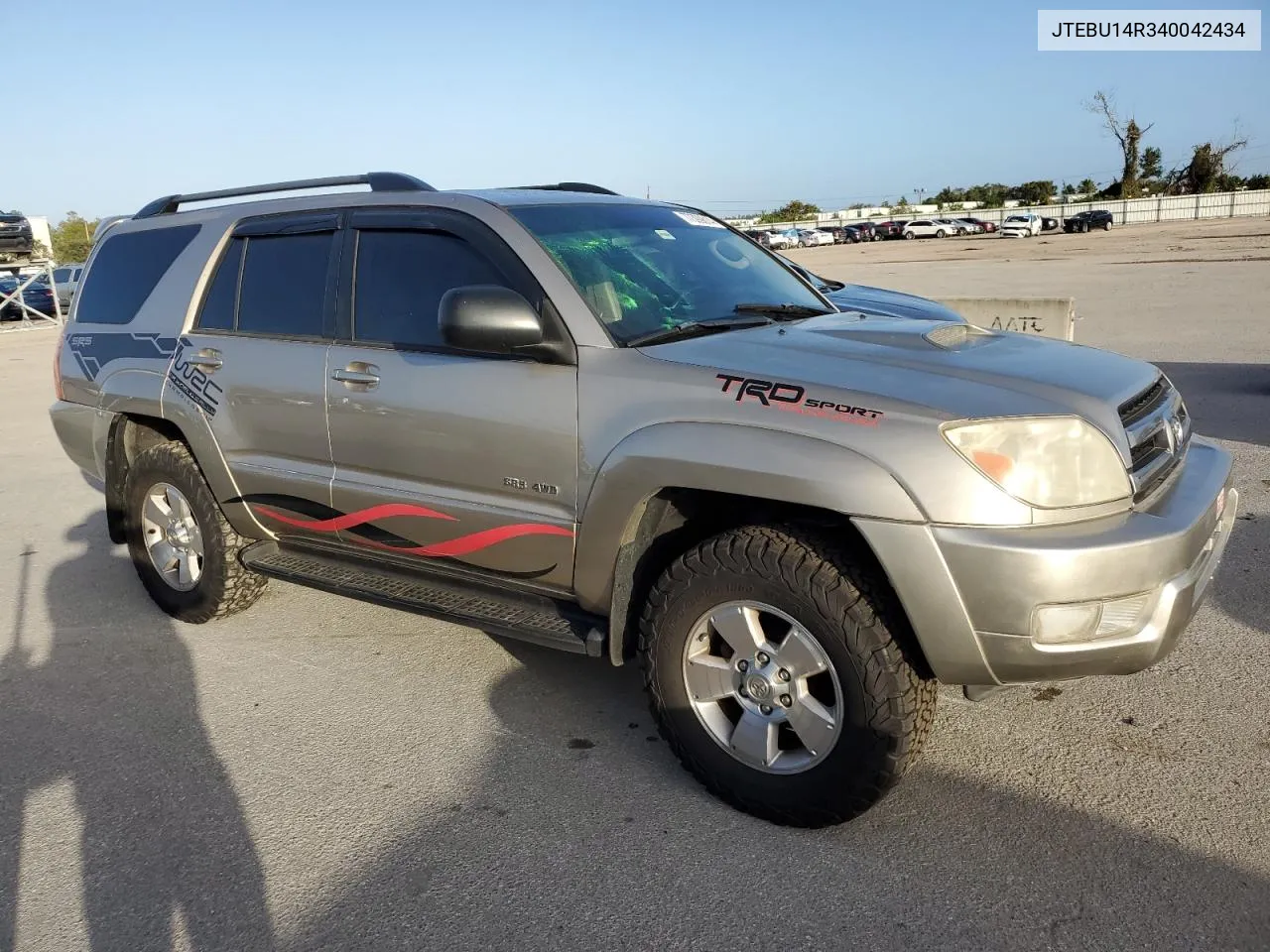 2004 Toyota 4Runner Sr5 VIN: JTEBU14R340042434 Lot: 77399814