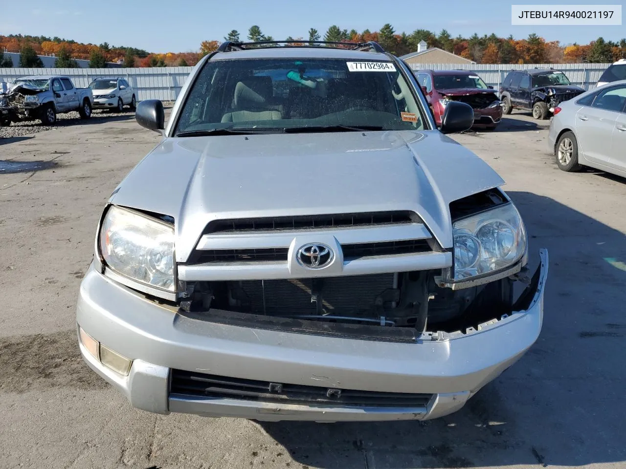 2004 Toyota 4Runner Sr5 VIN: JTEBU14R940021197 Lot: 77702984