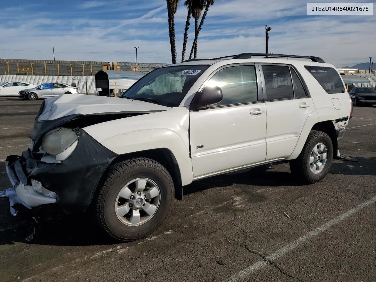 2004 Toyota 4Runner Sr5 VIN: JTEZU14R540021678 Lot: 77896254