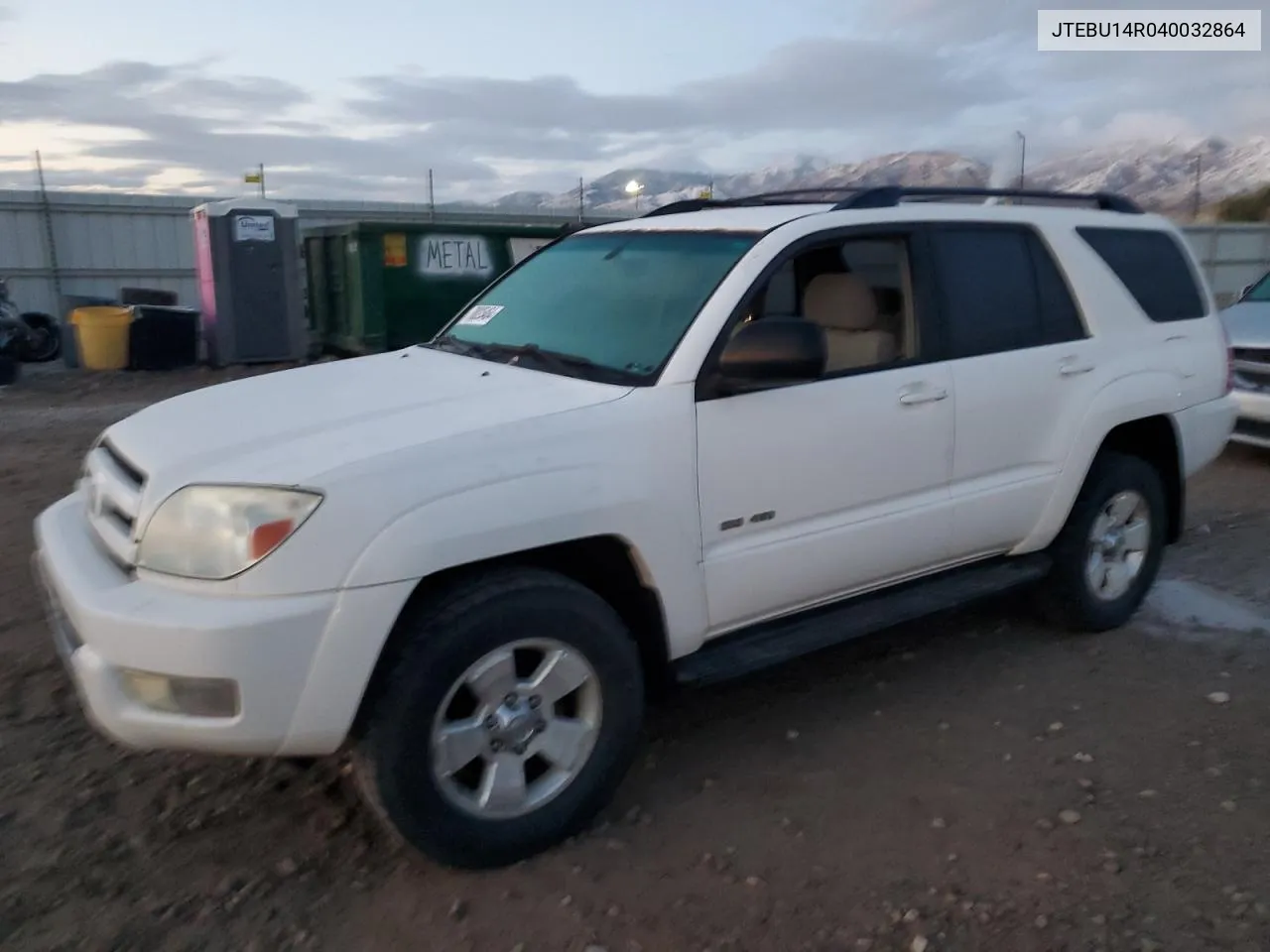 2004 Toyota 4Runner Sr5 VIN: JTEBU14R040032864 Lot: 78025464