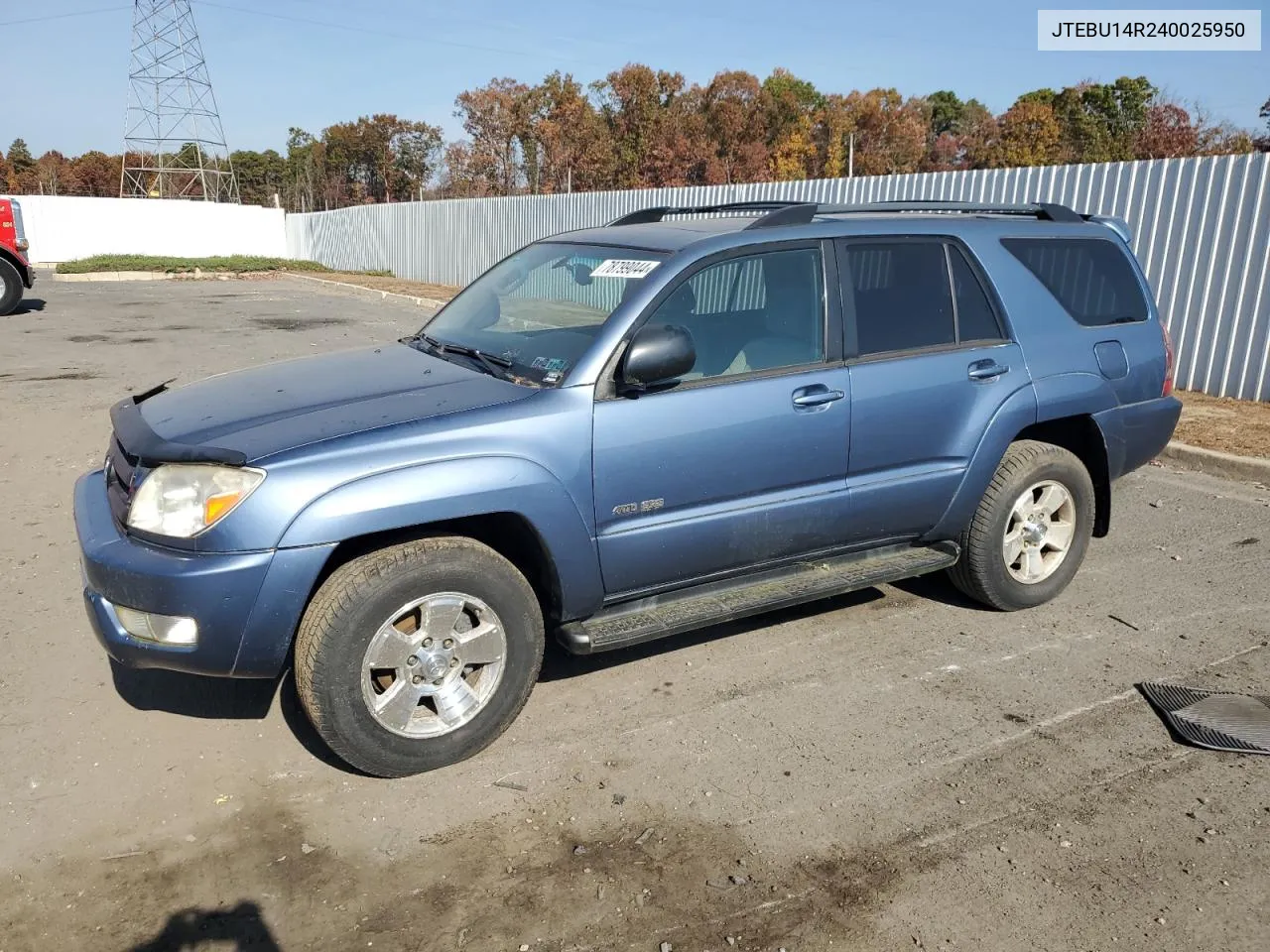 2004 Toyota 4Runner Sr5 VIN: JTEBU14R240025950 Lot: 78799044